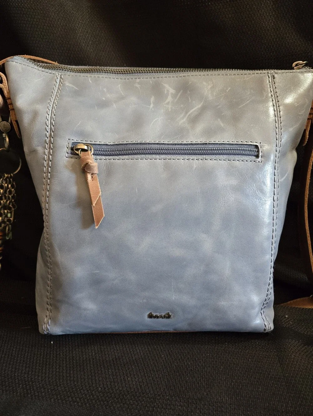 The Sak Light Blue Embossed Leather  Crossbody Bag NWOT